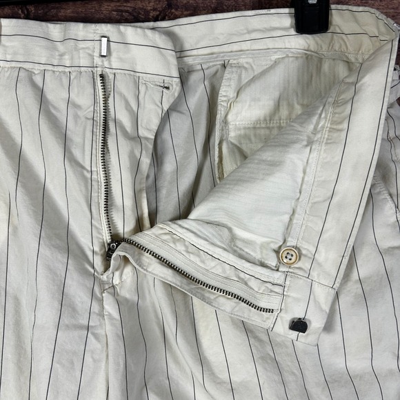 Vintage Polo Ralph Lauren Bradbury Mens Pinstripe Cotton Chino Shorts 38 Buckle - Picture 6 of 11